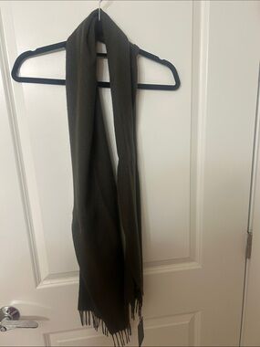 Pierre Cardin Olive Green Long Fringe Scarf